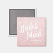 Elegante hübsche Rose Gold Glitzer Bridesmaid Magnet (Vorderseite/Rückseite)