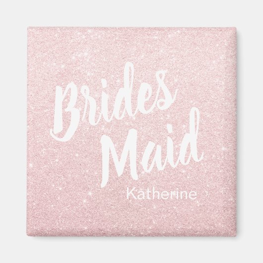 Elegante hübsche Rose Gold Glitzer Bridesmaid Magnet (Vorne)