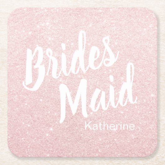 Elegante hübsche Rose Gold Glitzer Bridesmaid Rechteckiger Pappuntersetzer (Vorderseite)