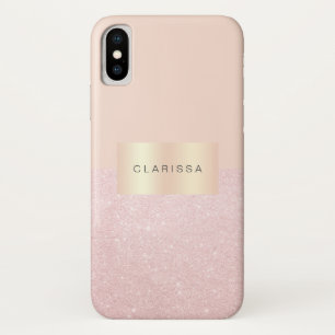Elegante hübsche Rose Gold Glitzer & Rosa Case-Mate iPhone Hülle