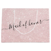 Elegante hübsche Rose Gold Glitzer Trauzeugin Große Geschenktüte (Vorderseite)