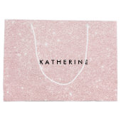 Elegante hübsche Rose Gold Glitzer Trauzeugin Große Geschenktüte (Rückseite)