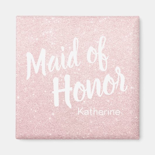 Elegante hübsche Rose Gold Glitzer Trauzeugin Magnet (Vorne)