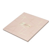 Elegante hübsche Rose Gold & Rosa geometrisch Fliese (Seite)