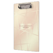 Elegante hübsche Rose Gold & Rosa geometrisch Klemmbrett (Links)