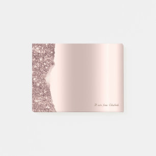 Elegante, hübsche, roségoldene Glitter Post-it Klebezettel