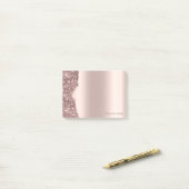 Elegante, hübsche, roségoldene Glitter Post-it Klebezettel (Auf Schreibtisch)