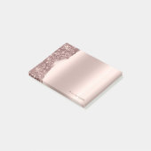 Elegante, hübsche, roségoldene Glitter Post-it Klebezettel (angewinkelt)