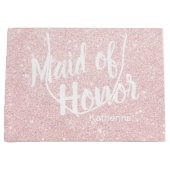 Elegante hübsche RosengoldGlitter-Trauzeugin Große Geschenktüte (Vorderseite)