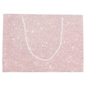 Elegante hübsche RosengoldGlitter-Trauzeugin Große Geschenktüte (Rückseite)