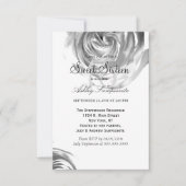 Elegante Hübsche Schwarz-Weiß-Rose-Print Einladung (Vorderseite)