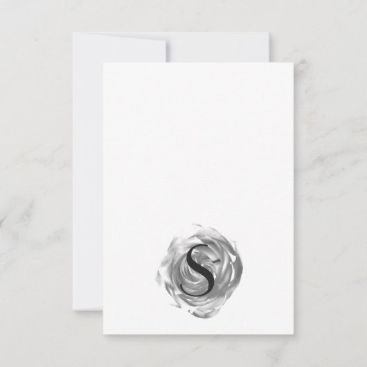 Elegante Hübsche Schwarz-Weiß-Rose-Print Einladung (Rückseite)