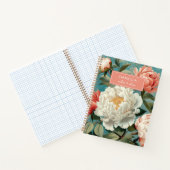 Elegante, Hübsche, Vintage, bläserne Pfirsichpfirs Notizblock (Innenseite)