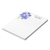 Elegante Hübsche violette Blumen Personalisiert Notizblock (Rotiert)