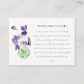 Elegante Hübsche violette Blumenbücher für Babydus Begleitkarte (Vorderseite)