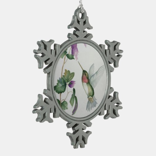 Elegante Hummingbird Blume Snowflake Ornament (Links)