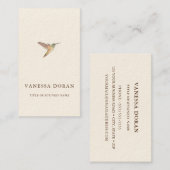 Elegante Hummingbird Business Card Visitenkarte (Vorne/Hinten)