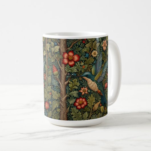 Elegante Hummingbird-Kunstwerke mit böhmischer Blü Kaffeetasse (VorderseiteRechts)