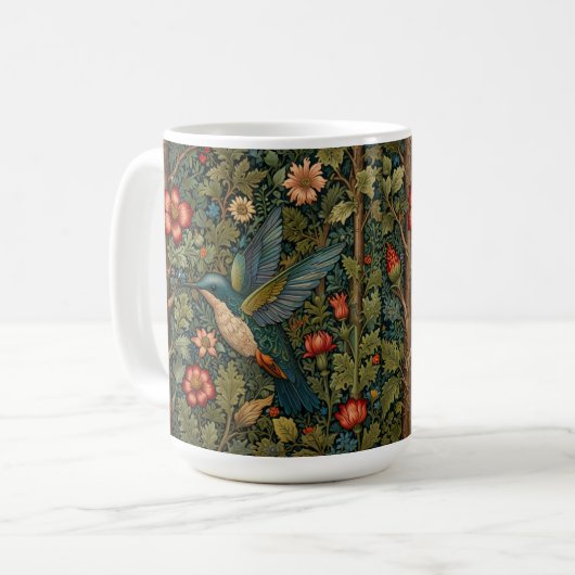 Elegante Hummingbird-Kunstwerke mit böhmischer Blü Kaffeetasse (Vorderseite Links)
