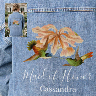 Elegante Hummingbird Trauzeugin Wedding Jeansjacke
