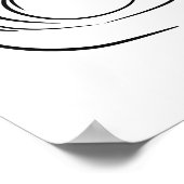 Elegante Hummingbird und Blume Line Kunst, Dichtun Poster (Ecke)