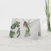Elegante Hummingbird Wasserfarbenblank Karte (Vorderseite)
