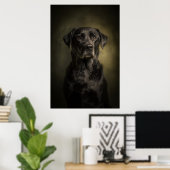 Elegante Hund-Silhouette Poster (Heimbüro)
