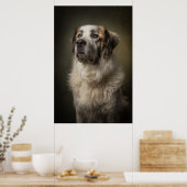 Elegante Hund-Silhouette Poster (Küche)