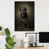 Elegante Hund-Silhouette Poster (Heimbüro)