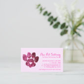Elegante Hunde Katze Grooming Glitzer Pet Sitter P Visitenkarte (Stehend Vorderseite)