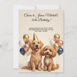 Elegante Hunde-Liebhaber-Geburtstagsfeier Einladung