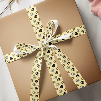 Elegante Hunde-Pfoten Satinband