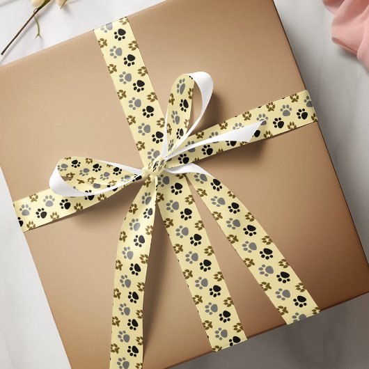 Elegante Hunde-Pfoten Satinband