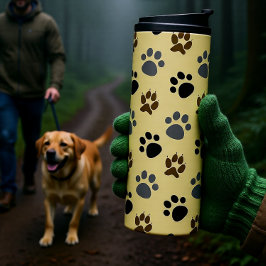 Elegante Hunde-Pfoten Thermosbecher