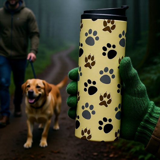 Elegante Hunde-Pfoten Thermosbecher