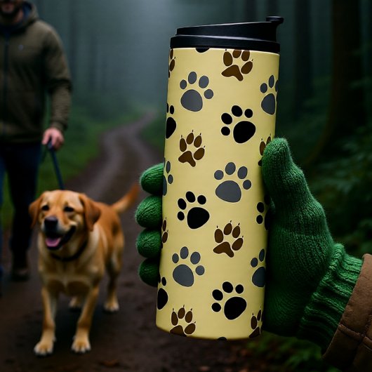 Elegante Hunde-Pfoten Thermosbecher