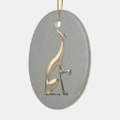 Elegante Hunde Silhouette Gold und Silber Keramik Ornament (Links)