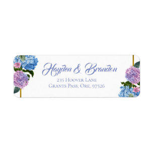 Elegante Hydrangea-Adressen-Etiketten