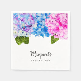 Elegante Hydrangea-Blume | Babydusche Serviette