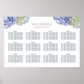 Elegante Hydrangea-Blume Hochzeitsdiagramm Poster (Vorne)
