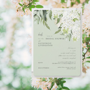 Elegante Hydrangea Hellgrüne Brautparty  Einladung
