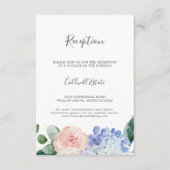 Elegante Hydrangea Hochzeitsempfangskarte Begleitkarte (Vorderseite)