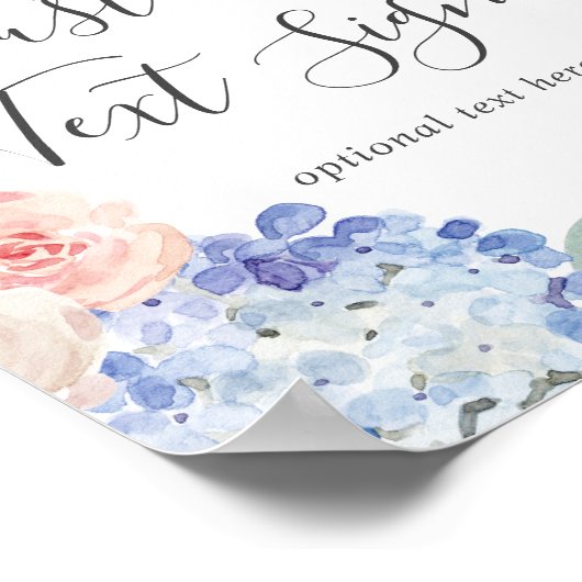 Elegante Hydrangea-Karten und Geschenke für benutz Poster (Ecke)