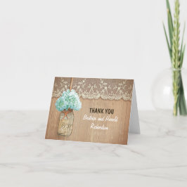 Elegante Hydrangea Mason Jar Hochzeit danke