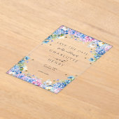 Elegante Hydrangea Moderne Save the Date Acryleinladungen (Ablage )