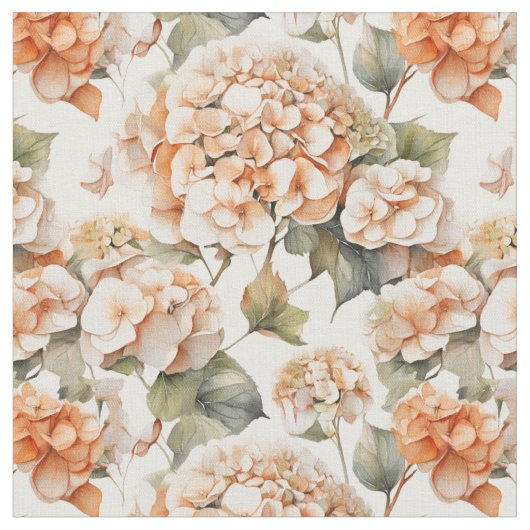 Elegante Hydrangeas in Aquarellfarben Stoff (Nahaufnahme)