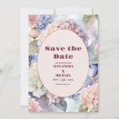 Elegante Hydrangeen-Hochzeit Save The Date (Vorderseite)