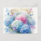 Elegante Hydrangeenblüten zum Geburtstag - Postkar Postkarte (Vorderseite)