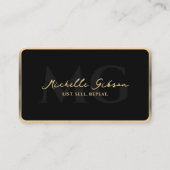 Elegante Hypothekenbank Realtor Black Imitats Gold Visitenkarte (Vorderseite)