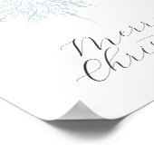 Elegante Ice Blue Snowflake Frohe Weihnachtsgebäck Poster (Ecke)